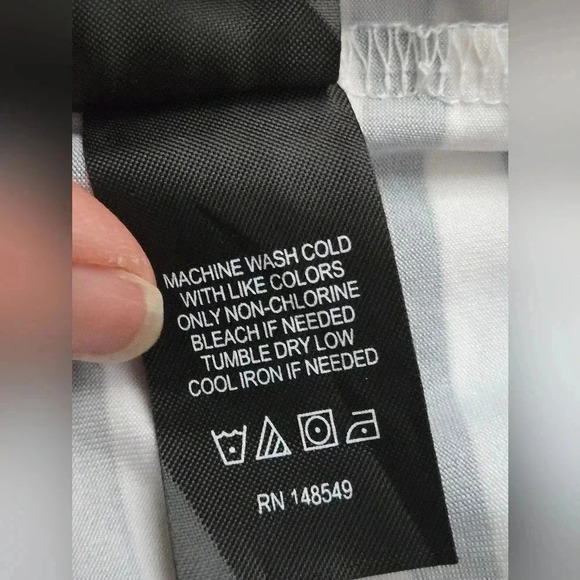 KENNETH COLE golf Mens large Dark Navy and white stripe Polo shirt - Picture 6 of 9